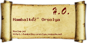 Hambalkó Orsolya névjegykártya