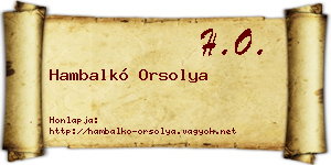 Hambalkó Orsolya névjegykártya
