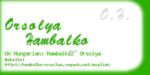 orsolya hambalko business card